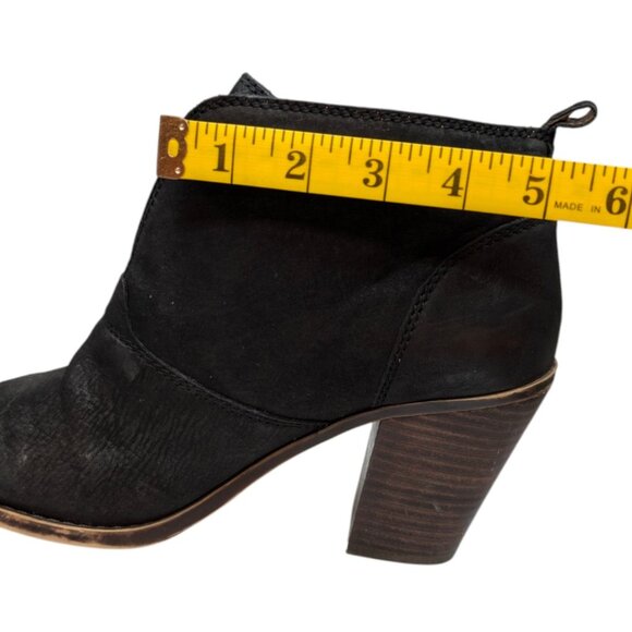Lucky Brand Ehllen Booties Womens Black Leather Ankle Boots Size 9.5 M - Picture 10 of 11